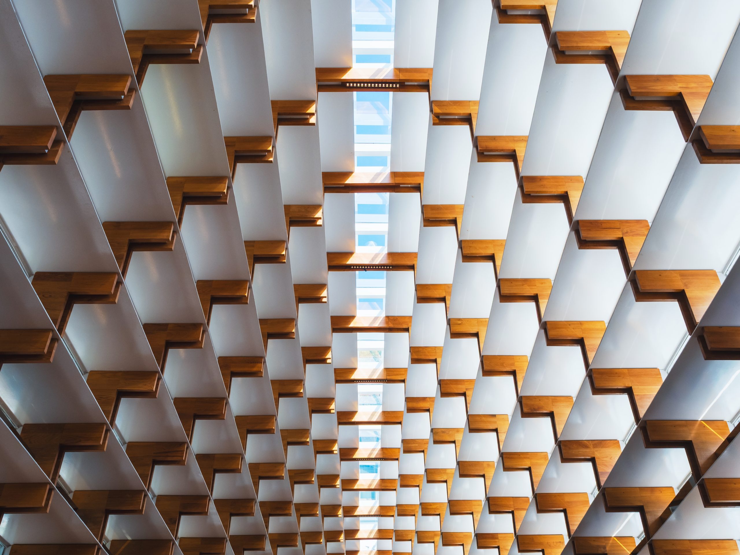 Geometric architectural pattern illustrating structural concentration and repetition
