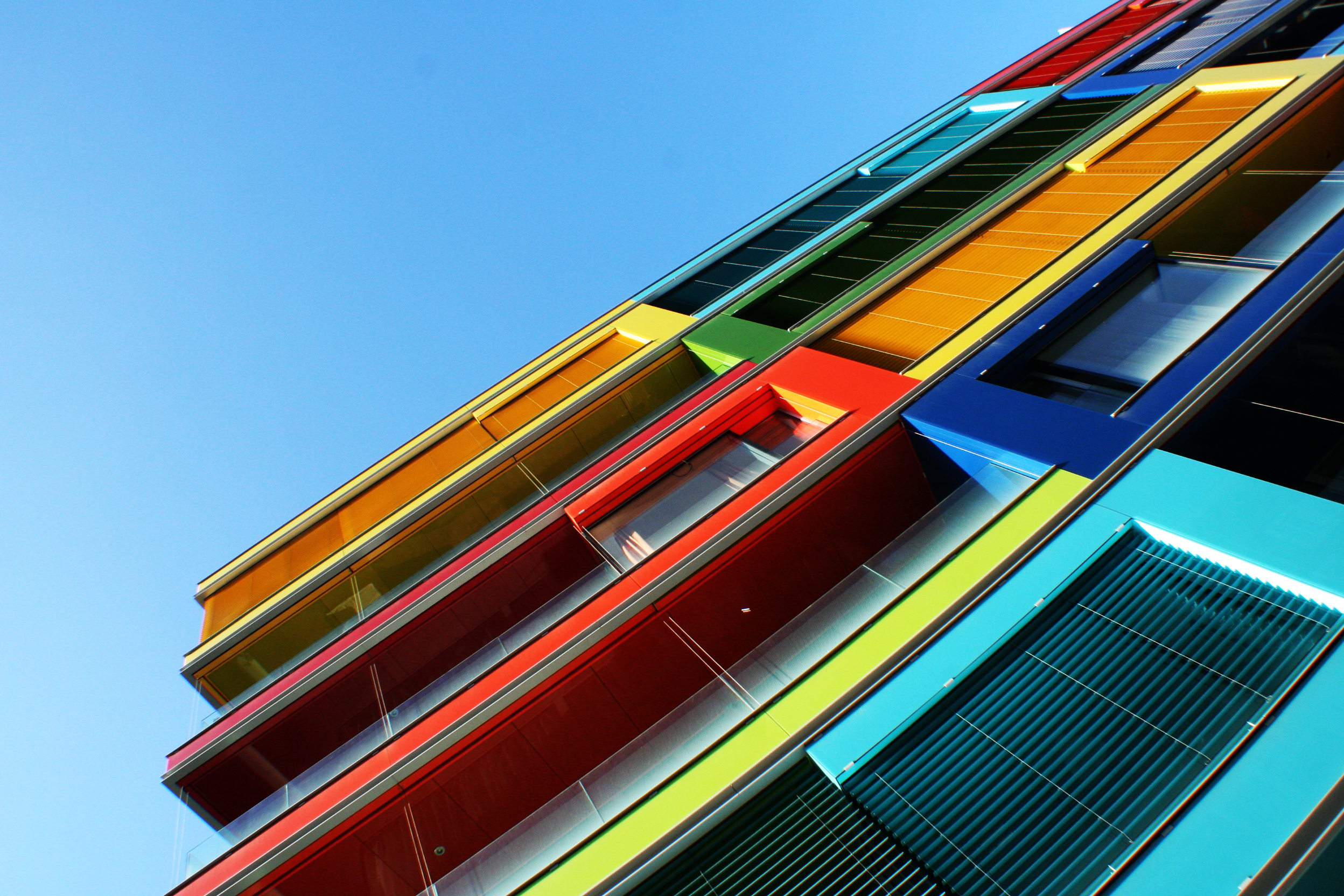 Colourful modern building facade